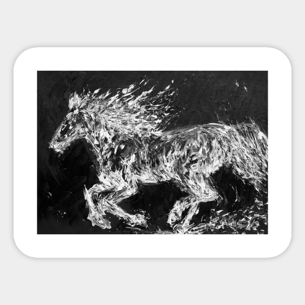 BLACK AND WHITE HORSE .2 Sticker by lautir